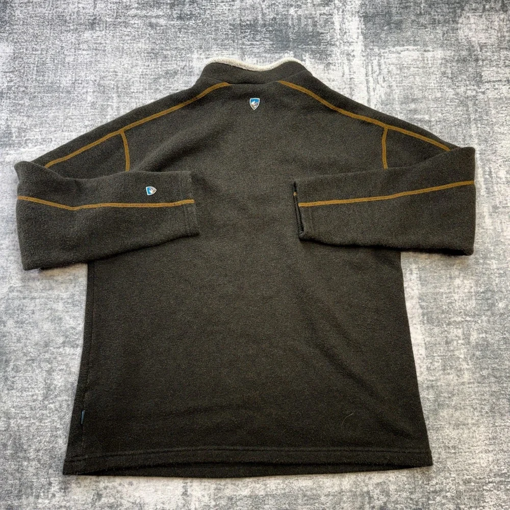 Kuhl Alfpaca Sweater Mens 2XL Brown Knit Fleece 1/4 Zip Pullover Hiking Outdoors